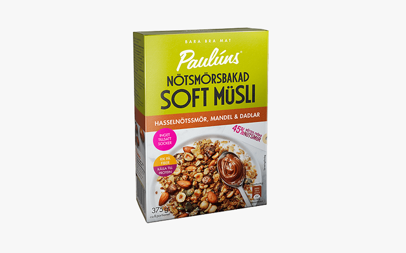 Soft Müsli med hasselnöt, madel och dadlar -Paulúns