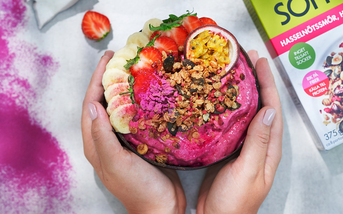 Vegansk god Smoothiebowl -Paulúns