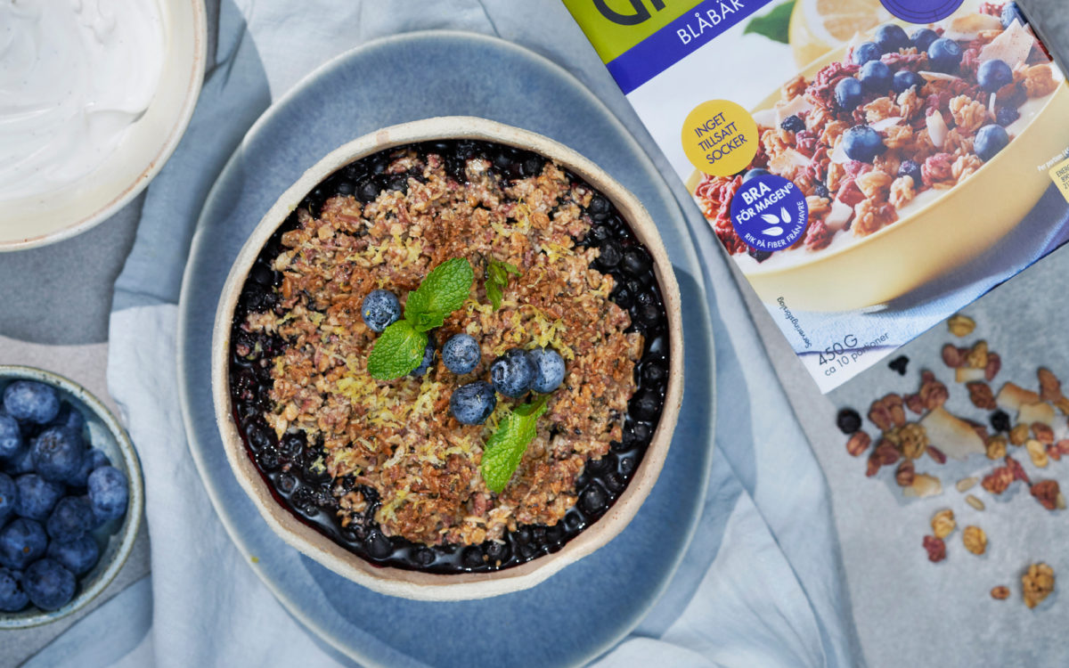 Paulúns goda paj blåbär citron granola crumble