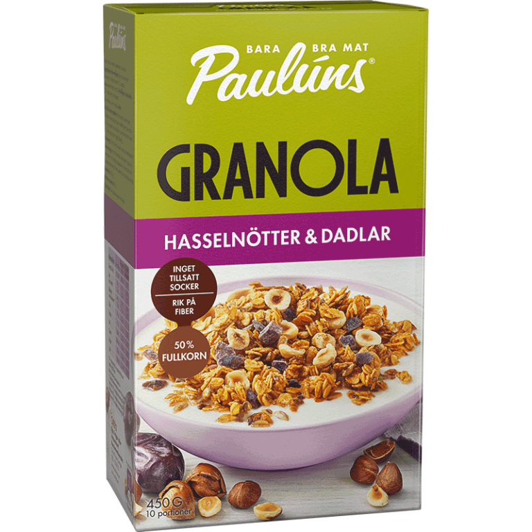 Paulúns Granola Hasselnötter och Dadlar