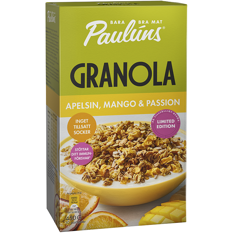 Granola Apelsin, Mango och passion