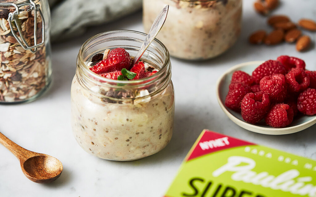 Paulúns overnight oats med hallon