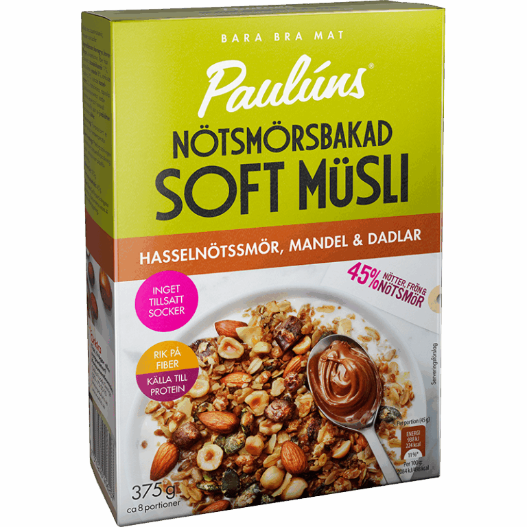 Nötsmörsbakad Soft Müsli Hasselnötssmör