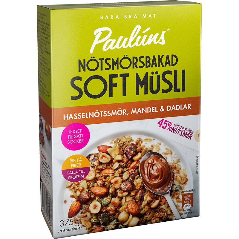 Nötsmörsbakad Soft Müsli Hasselnötssmör