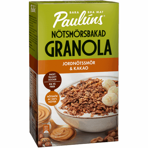 Nötsmörsbakad Granola Jordnötssmör & Kakao