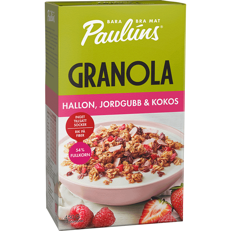 Granola Hallon Jordgubb & Kokos