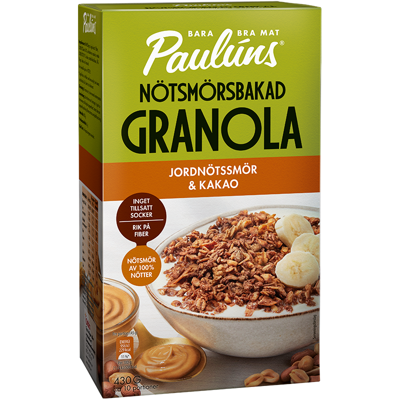 Nötsmörsbakad Granola Jordnötssmör & Kakao