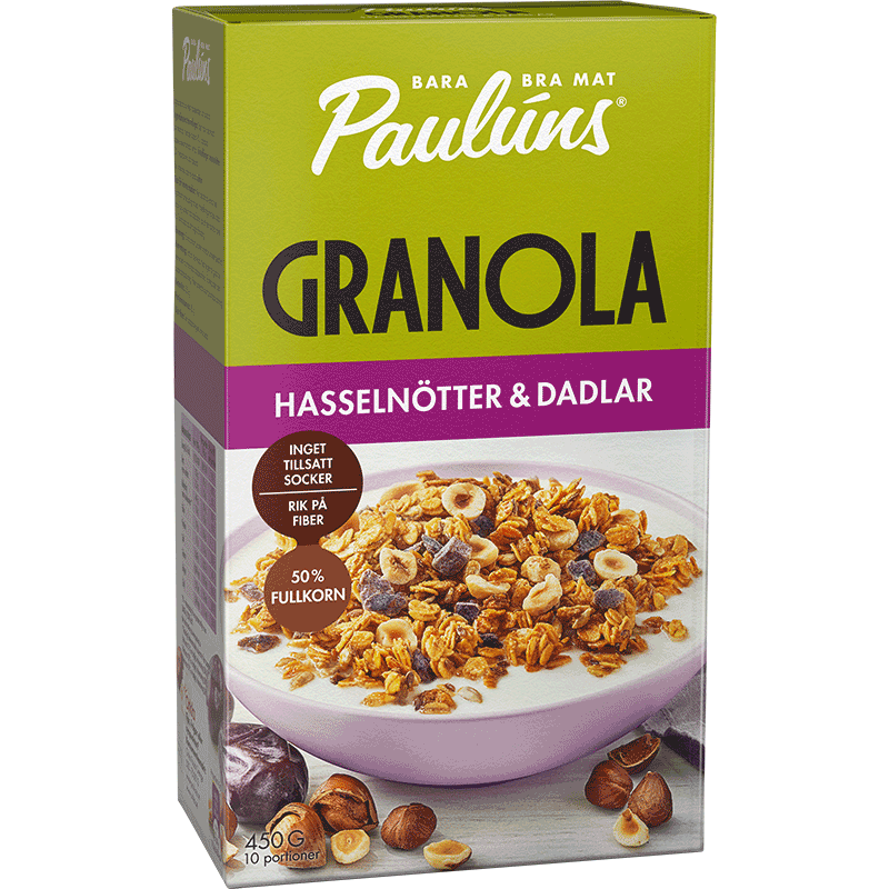Paulúns Granola Hasselnötter & Dadlar