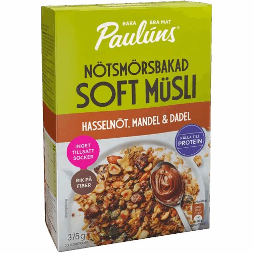Nötsmörsbakad Soft Müsli Hasselnöt