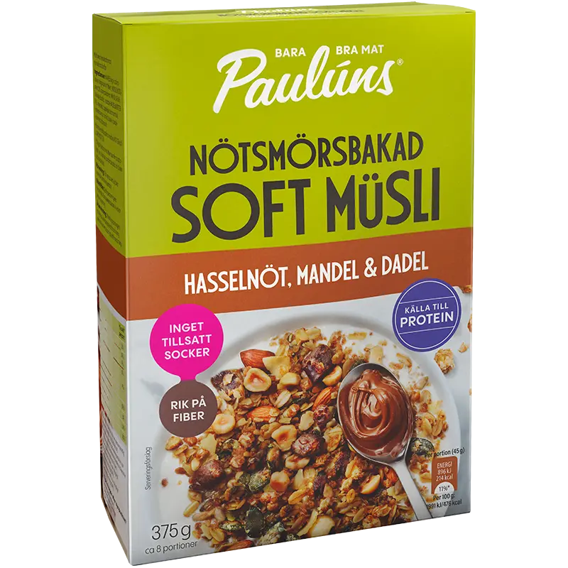 Nötsmörsbakad Soft Müsli Hasselnöt